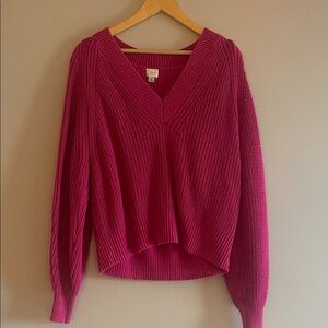 a new day Women's Fuchsia V-Neck Sweater
